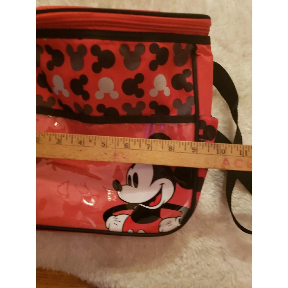 Disney Mickey‎ Mouse Red Baby Shoulder Bag Diaper Bag Two Bottle Pocket  EUC